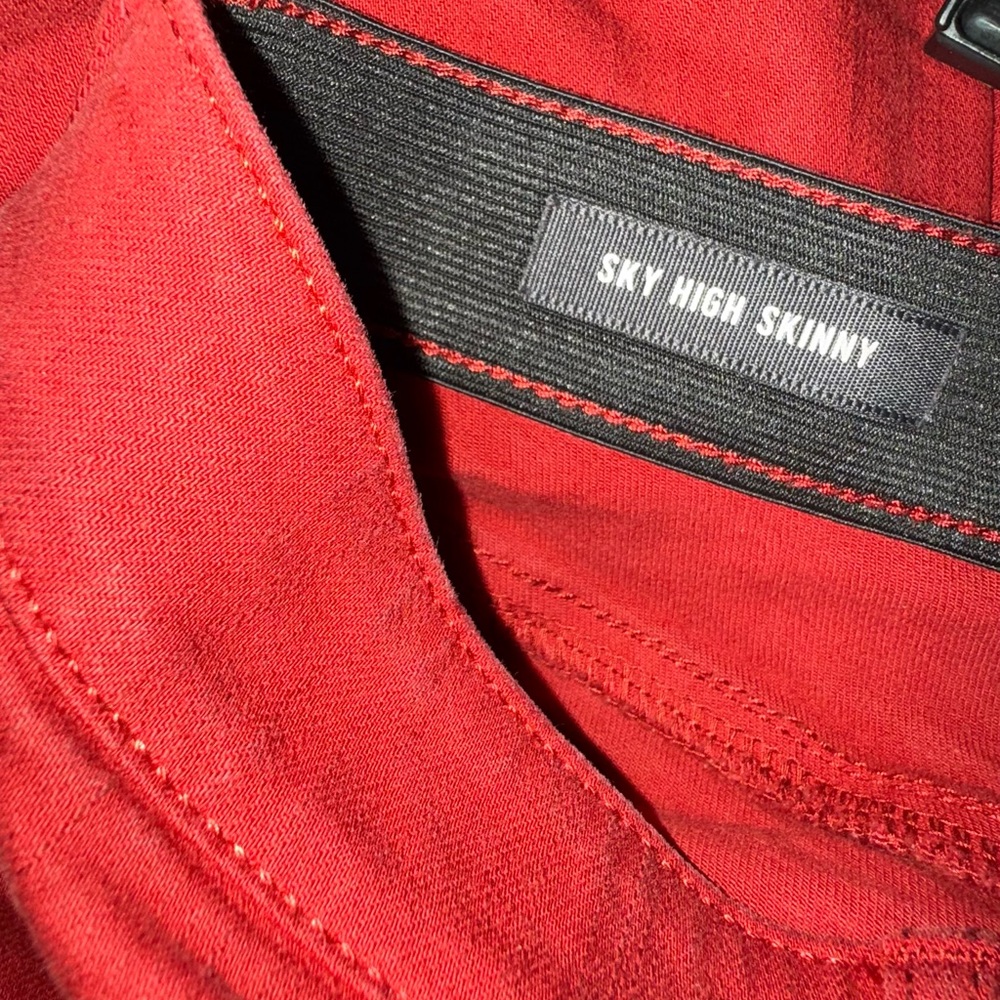 Torrid Sky High Skinny Jean - Premium Stretch Red- ❤️Size 14R❤️ - Picture 10 of 13